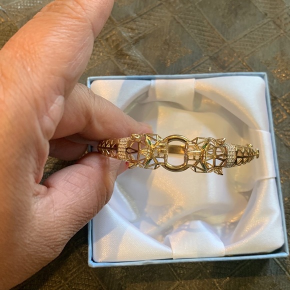 Double head panther bangle bracelet - Picture 7 of 11